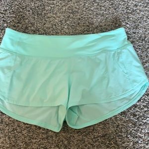SOLD Lululemon speed up shorts. Size 6. Mint green
